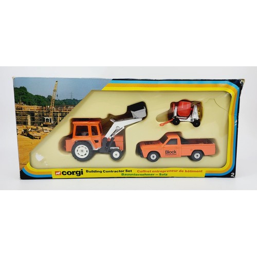 106 - A vintage boxed Corgi Building Contractor Set. UK shipping £14. We combine shipping.