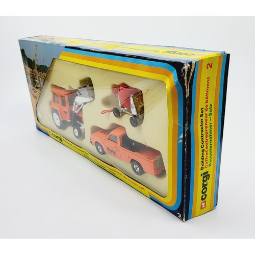 106 - A vintage boxed Corgi Building Contractor Set. UK shipping £14. We combine shipping.