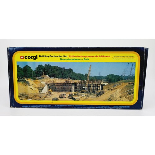 106 - A vintage boxed Corgi Building Contractor Set. UK shipping £14. We combine shipping.