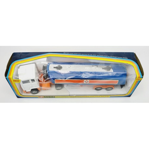 113 - A vintage boxed Corgi Gulf Petrol Tanker with Ford Tilt Cab, 1160. UK shipping £14. We combine shipp... 