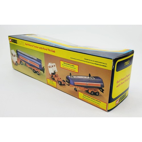 113 - A vintage boxed Corgi Gulf Petrol Tanker with Ford Tilt Cab, 1160. UK shipping £14. We combine shipp... 