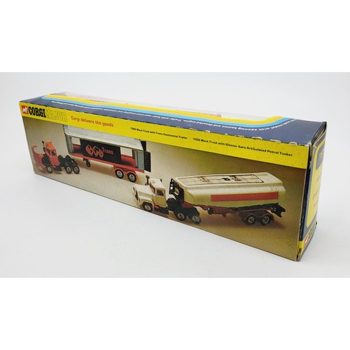 114 - A vintage boxed Corgi Mack Container Truck, 1106. UK shipping £14. We combine shipping.