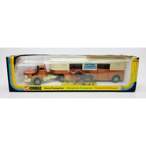 116 - A vintage boxed Corgi Horse Transporter, 1105. UK shipping £14. We combine shipping.