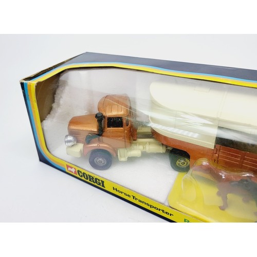 116 - A vintage boxed Corgi Horse Transporter, 1105. UK shipping £14. We combine shipping.