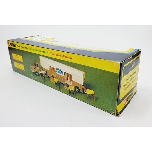 116 - A vintage boxed Corgi Horse Transporter, 1105. UK shipping £14. We combine shipping.