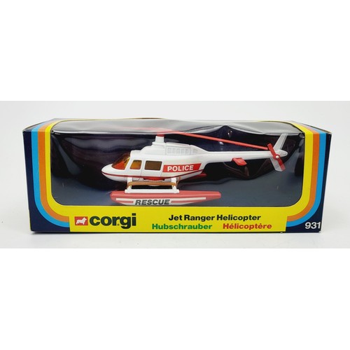 119 - A vintage boxed Corgi Jet Ranger Helicopter, 931. UK shipping £14. We combine shipping.