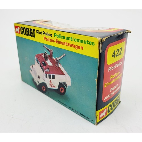 129 - A vintage boxed Corgi Riot Police, 422. UK shipping £14. We combine shipping.