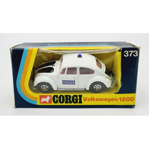 132 - A vintage boxed Corgi Volkswagen 1200 Police, 373. UK shipping £14. We combine shipping.