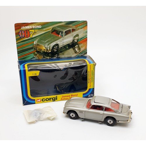 28 - A vintage boxed Corgi James Bond Aston Martin D.B.5, 271. UK shipping £14. We combine shipping.