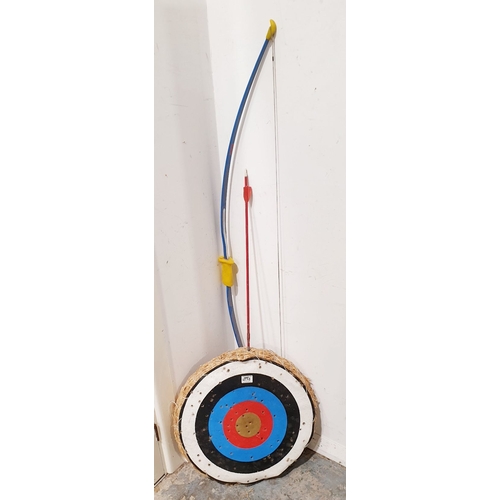 223B - A vintage Slazenger 150 bow together with an arrow and target. No shipping. Arrange collection or yo... 