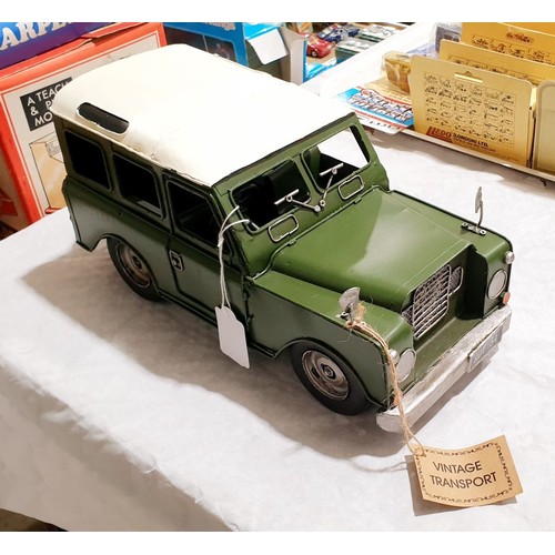 238 - A new tin plate model of a Classic Land Rover, length 12