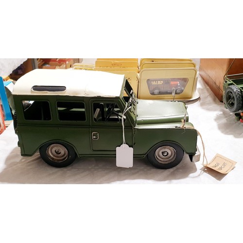 238 - A new tin plate model of a Classic Land Rover, length 12