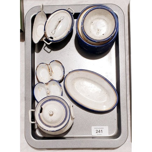 241 - Vintage enamel toy cookware. UK shipping £14.