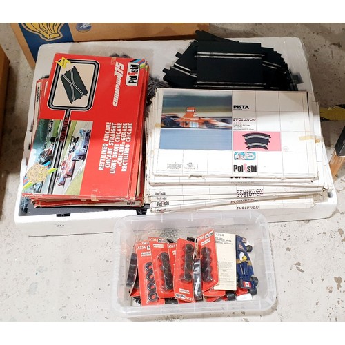 244 - A selection of Polisil Slot Car Track and accessories. No shipping. Arrange collection or your own p... 