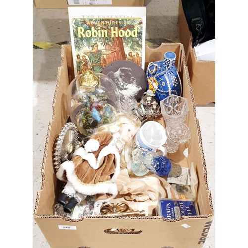 245 - A box of ornaments and assorted. No shipping. Arrange collection or your own packer and shipper, ple... 