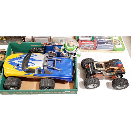 249 - Two remote control cars and a Buzz Lightyear. No shipping. Arrange collection or your own packer and... 