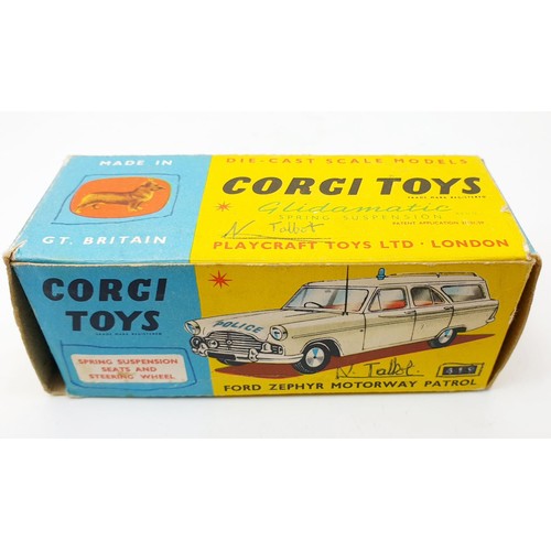 158 - A vintage boxed Corgi Ford Zephyr Motorway Patrol, 419. UK shipping £14. We combine shipping.