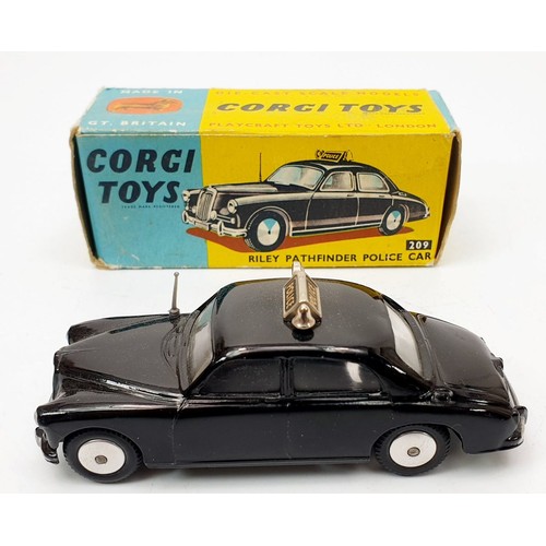 156 - A vintage boxed Corgi Riley Pathfinder Police Car, 209. UK shipping £14. We combine shipping.