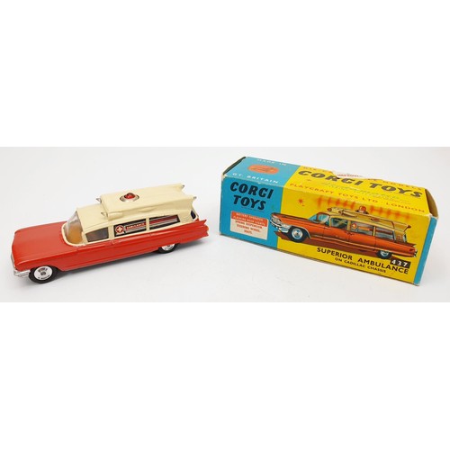 143 - A vintage boxed Corgi Superior Ambulance on Cadillac Chassis, 437. UK shipping £14. We combine shipp... 