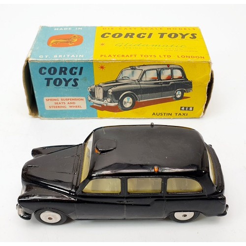 166 - A vintage boxed Corgi Austin Taxi, 418. UK shipping £14. We combine shipping.