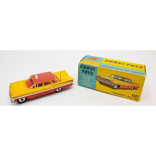 168 - A vintage boxed Corgi Chevrolet Taxi Cab, 480. UK shipping £14. We combine shipping.