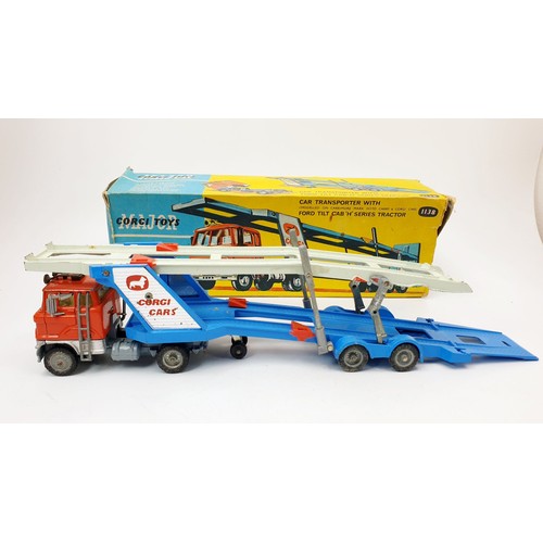 173 - A vintage boxed Corgi Car Transporter with Ford Tilt 