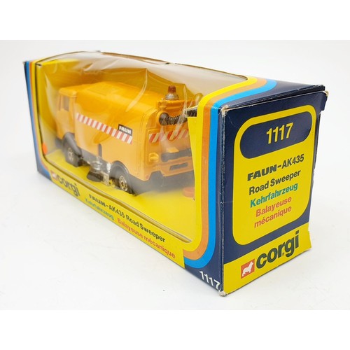 176 - A vintage boxed Corgi Faun-AK435 Road Sweeper, 1117. UK shipping £14. We combine shipping.