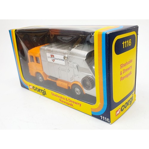 177 - A vintage boxed Corgi Shelvoke & Drewry Revopak, 1116. UK shipping £14. We combine shipping.