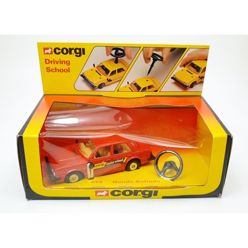 184 - A vintage boxed Corgi Driving School Honda Ballade, 273. UK shipping £14. We combine shipping.