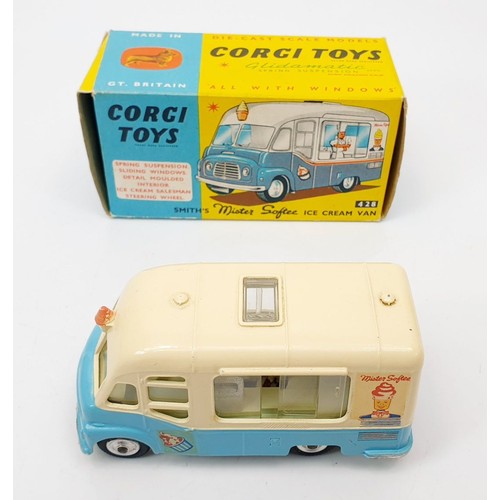 204 - A vintage boxed Corgi Smith's Mr Softee Ice Cream Van, 428. UK shipping £14. We combine shipping.