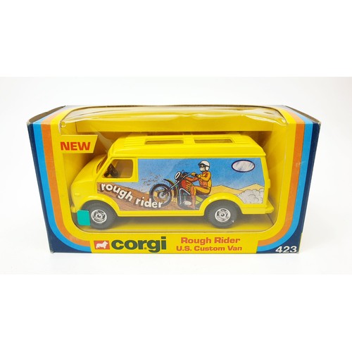 212 - A vintage boxed Corgi Rough Rider U.S. Custom Van, 423. UK shipping £14. We combine shipping.