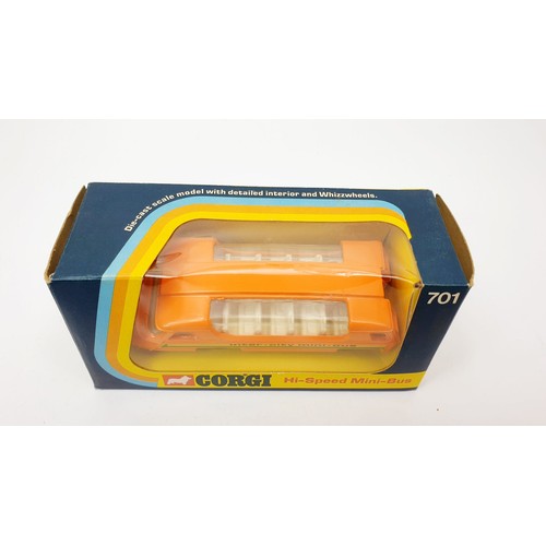 221 - A vintage boxed Corgi Hi-Speed Mini-Bus, 701. UK shipping £14. We combine shipping.