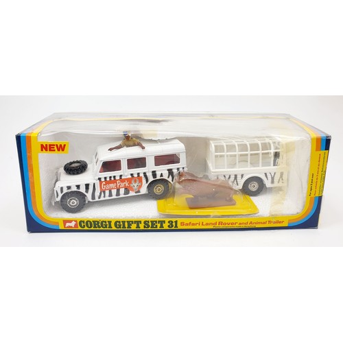 230 - A vintage boxed Corgi Safari Land Rover and Animal Trainer, Gift Set 31. UK shipping £14. We combine... 