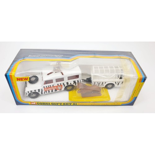 230 - A vintage boxed Corgi Safari Land Rover and Animal Trainer, Gift Set 31. UK shipping £14. We combine... 