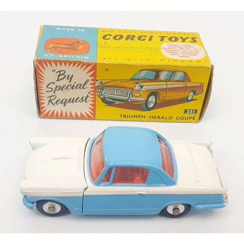 279 - A vintage boxed Corgi Triumph Herald Coupe, 231. UK shipping £14. We combine shipping.