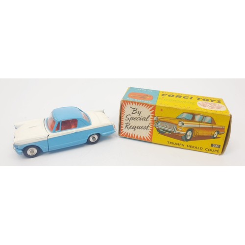 279 - A vintage boxed Corgi Triumph Herald Coupe, 231. UK shipping £14. We combine shipping.