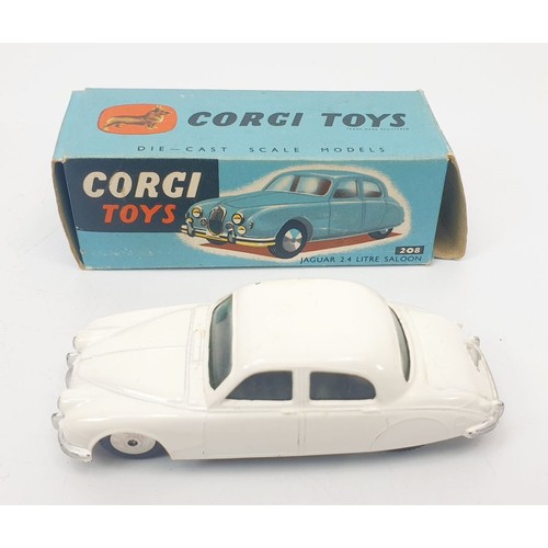 285 - A vintage boxed Corgi Jaguar 2.4ltr Saloon, 208. UK shipping £14. We combine shipping.