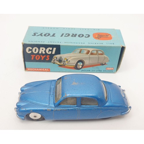 287 - A vintage boxed Corgi Jaguar 2.4ltr Saloon, 208M. UK shipping £14. We combine shipping.