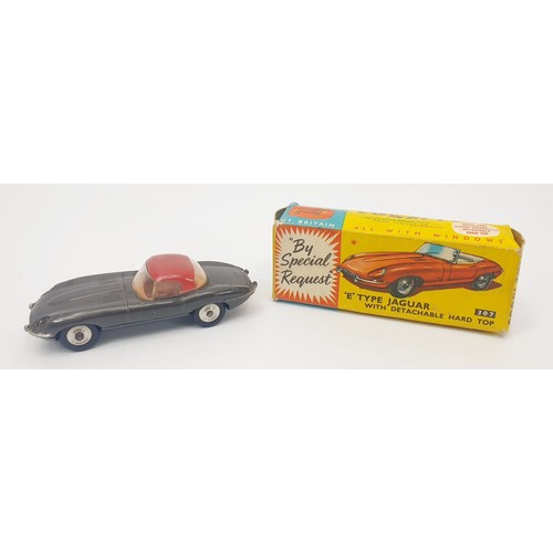 296 - A vintage boxed Corgi E Type Jaguar With Detachable Hard Top, 307. UK shipping £14. We combine shipp... 