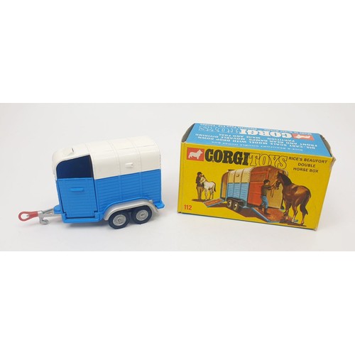 299 - A vintage boxed Corgi Rice's Beaufort Double Horse Box, A/F, 112. UK shipping £14. We combine shippi... 