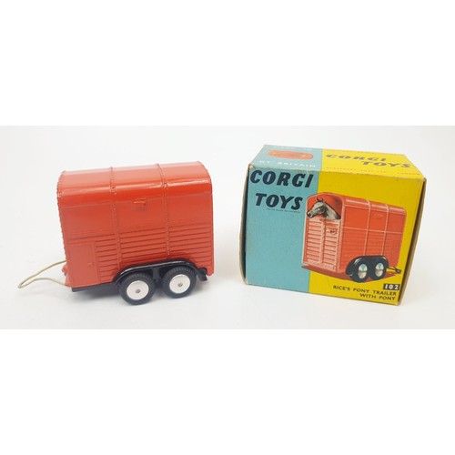 301 - A vintage boxed Corgi Rice's Pony Trailer With Pony, 102. UK shipping £14. We combine shipping.