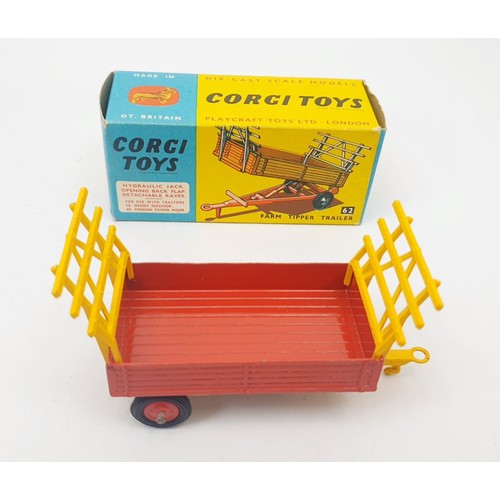 302 - A vintage boxed Corgi Farm Tipper Trailer, 62. UK shipping £14. We combine shipping.