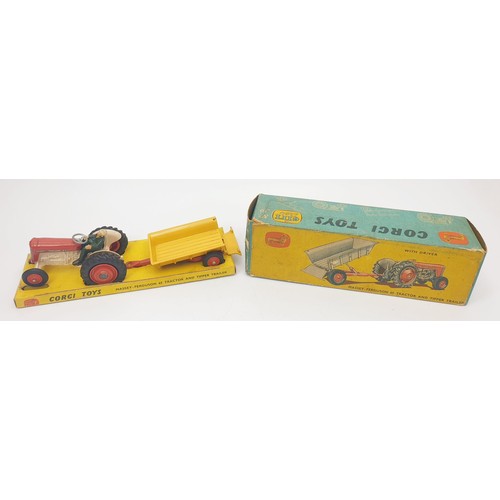 305 - A vintage boxed Corgi Massey-Ferguson 65 Tractor and Tipper Trailer, Gift Set No 29. UK shipping £14... 