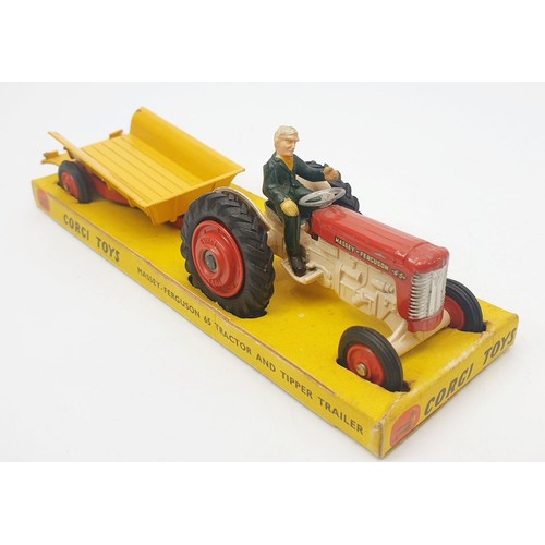 305 - A vintage boxed Corgi Massey-Ferguson 65 Tractor and Tipper Trailer, Gift Set No 29. UK shipping £14... 