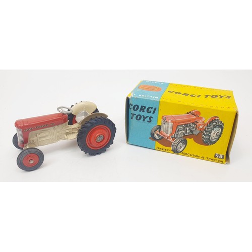 320 - A vintage boxed Corgi Massey-Ferguson 65 Tractor, 50. UK shipping £14. We combine shipping.