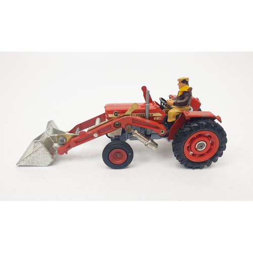 324 - A vintage Corgi Massey-Ferguson 165 Tractor with Shovel, 69, with reproduction box. UK shipping £14.... 