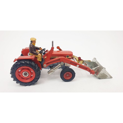 324 - A vintage Corgi Massey-Ferguson 165 Tractor with Shovel, 69, with reproduction box. UK shipping £14.... 