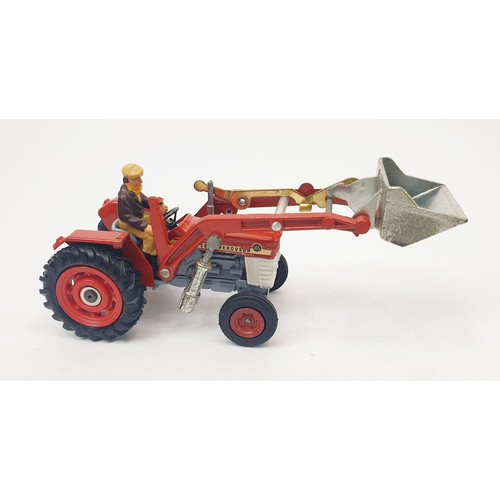 324 - A vintage Corgi Massey-Ferguson 165 Tractor with Shovel, 69, with reproduction box. UK shipping £14.... 