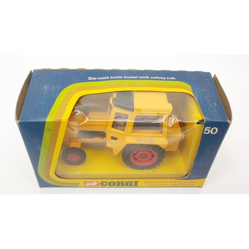 330 - A vintage boxed Corgi Massey-Ferguson Tractor MF50B, 50. UK shipping £14. We combine shipping.