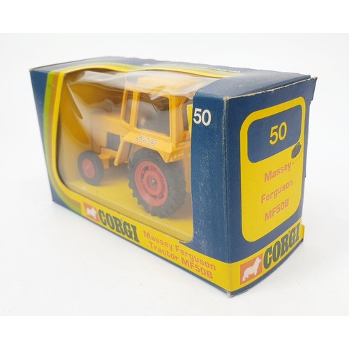 330 - A vintage boxed Corgi Massey-Ferguson Tractor MF50B, 50. UK shipping £14. We combine shipping.